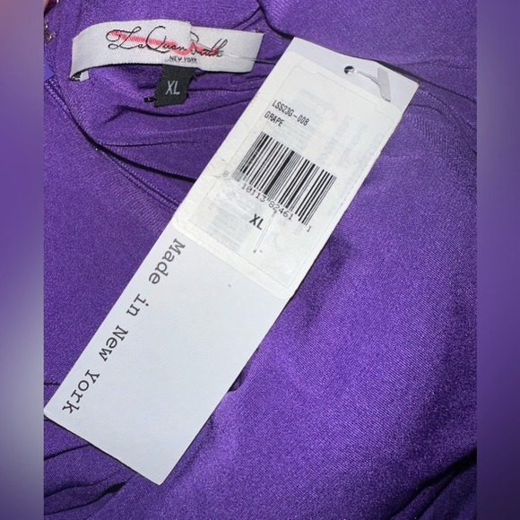 NWT LaQuan Smith Halter Open Back Sequin Bodycon Maxi Gown Grape XL $2550 - Picture 12 of 12